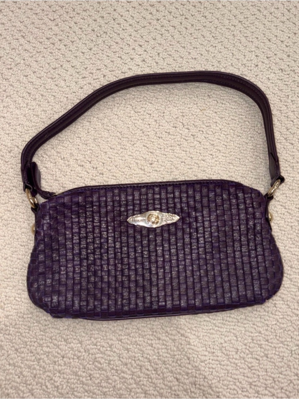 Elliot Luca plum woven leather purse